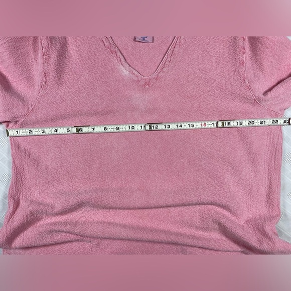 Vintage Sea Breeze Fringe Hem Boho Tunic Top XL Pink Made in USA - Picture 7 of 11